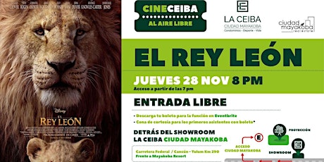 Imagen principal de Cine Ceiba presenta "El Rey León" en La Ceiba, Ciudad Mayakoba