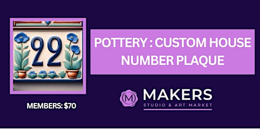 Image principale de Pottery: Custom House Number Plaque