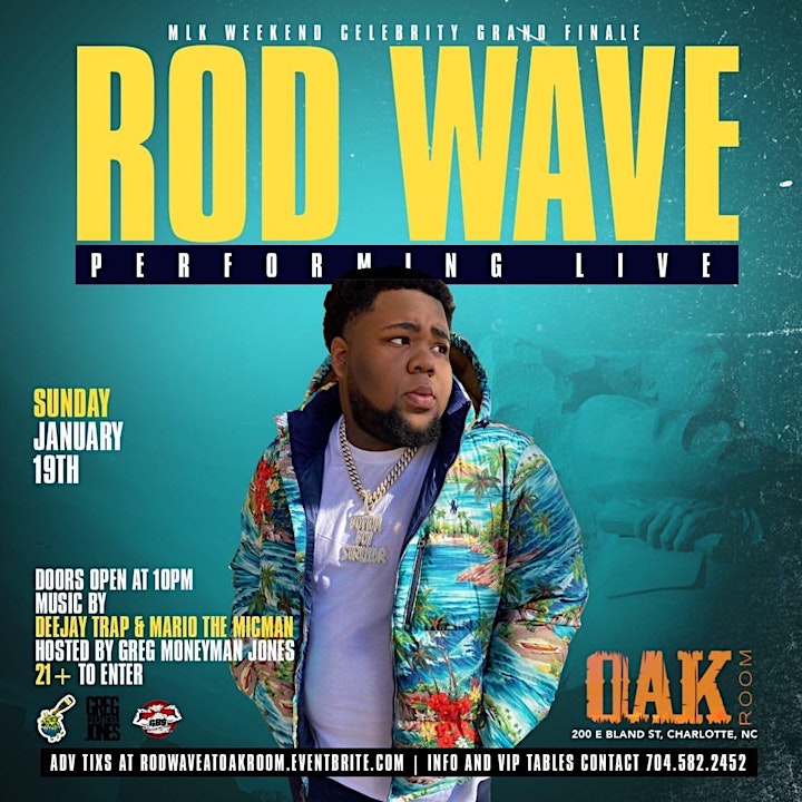 Rod Wave Performing Live Oakroom Charlotte Tickets Sun
