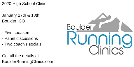 Boulder Running Clinics - January 2020 High School Clinic primary image