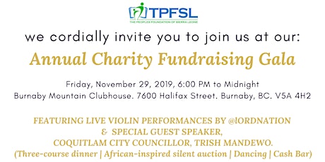 TPFSL Annual Charity Fundraising Gala primary image