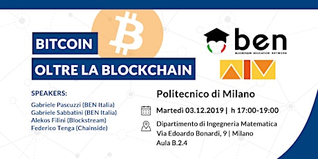 Immagine principale di Bitcoin oltre la Blockchain - Politecnico di Milano 