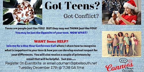 GOT TEENS?  Need Help?  Conference Call primary image