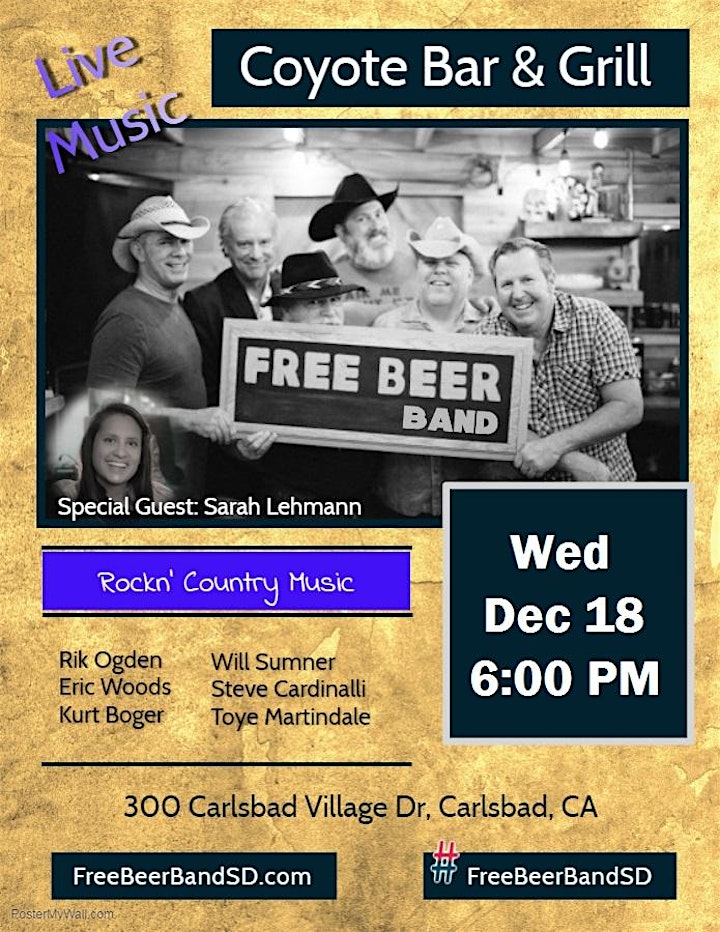 Free Beer at the Coyote in Carlsbad image