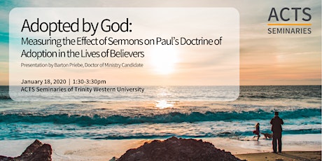 Adopted by God: Measuring the Effect of Sermons on Paul’s Doctrine of Adoption in the Lives of Believers primary image
