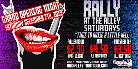 Grand Opening Weekend - Rally At The Alley Saturdays! primary image
