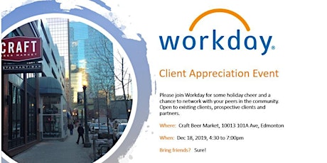 Workday Client Appreciation - Edmonton primary image