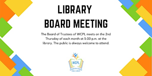Imagem principal do evento Library Board Meeting