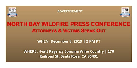 Press Conference 12/8: $13.5B Settlement from PG&E for Wildfire Victims primary image