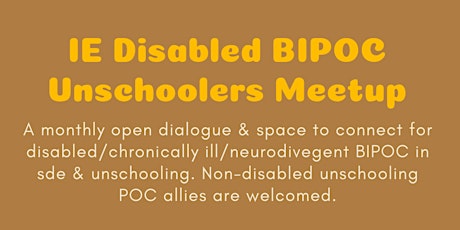 Disabled BIPOC Unschoolers December Meetup primary image