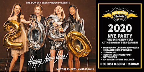 NYE 2020 PARTY AT THE BOWERY BEER GARDEN | Wyndham Garden Chinatown primary image