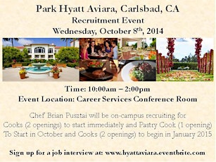 Park Hyatt Aviara Recruitment Event primary image