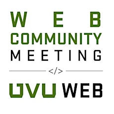 Web Community Meeting - September 25 primary image
