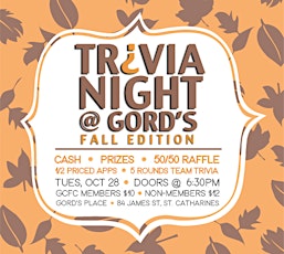 Trivia Night at Gord's: Fall Edition primary image