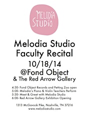 MELODIA STUDIO FACULTY RECITAL - 10/18/2014 -  4:30PM primary image