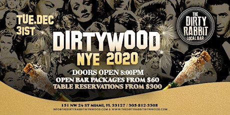 The Dirty Rabbit Presents NYE 2020: DIRTYWOOD primary image