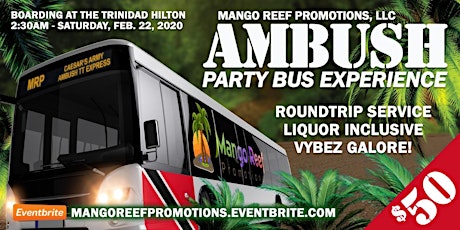 Imagem principal de  Mango Reef Promotions Party Bus Experience to AM Bush 2020