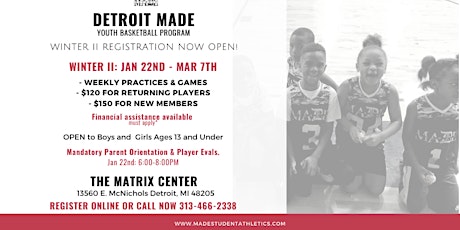 Detroit MADE Youth Basketball Winter II primary image