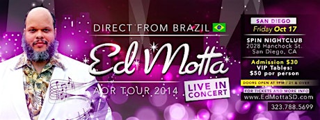 ED MOTTA - Brazilian Concert in San Diego! primary image