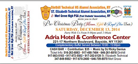 DINTHILL TECHNICAL HIGH NY CHAPTER CHRISTMAS PARTY WILL BE ON DECEMBER 13TH primary image