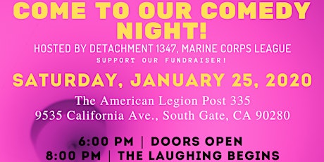 Comedy Night  hosted by Detachment 1347, Marine Corps League primary image