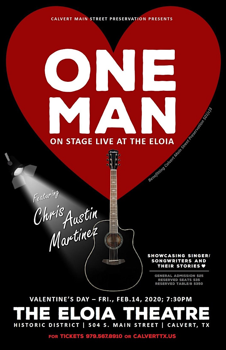 One Man - Singer/Songwriter Tribute  on stage at The Eloia, Valentine's Day image