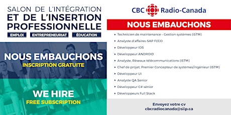 SIIP 2020 - CBC Radio Canada -  Nous embauchons / We 're hiring