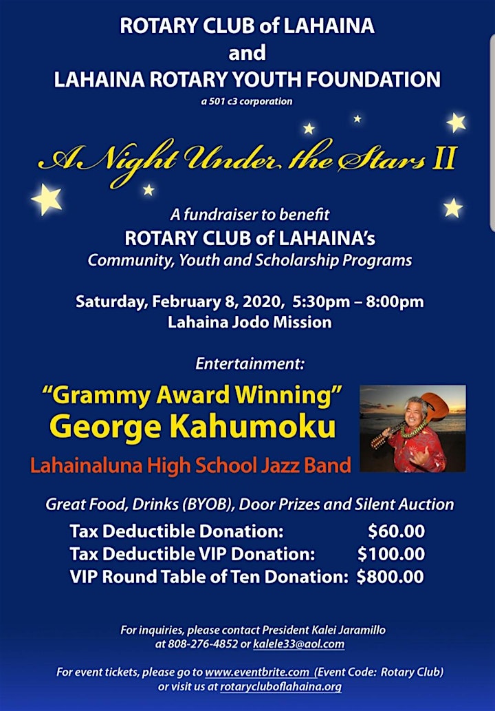 Rotary Club of Lahaina - A Night Under The Stars II image