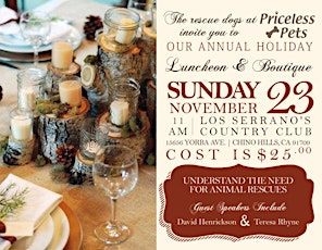 Priceless Pets' Luncheon and Holiday Boutique primary image