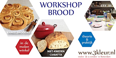 Primaire afbeelding van Workshop Brood ~ luxe witbrood, zuurdesem en niet-kneden ciabatta