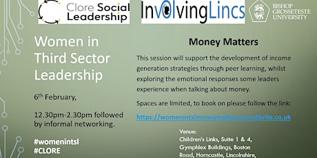 Women in Third Sector Leadership, Lincolnshire: Money Matters primary image