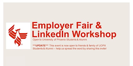 Employer Fair & LinkedIn Workshop - University of Phoenix Las Vegas Campus primary image