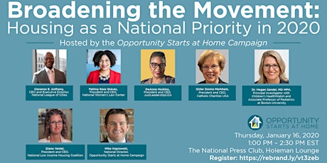 Broadening the Movement: Housing as a National Priority in 2020 primary image