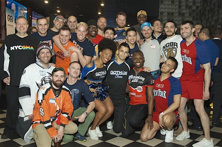 Group photo of sports teams at previous Jockathon event