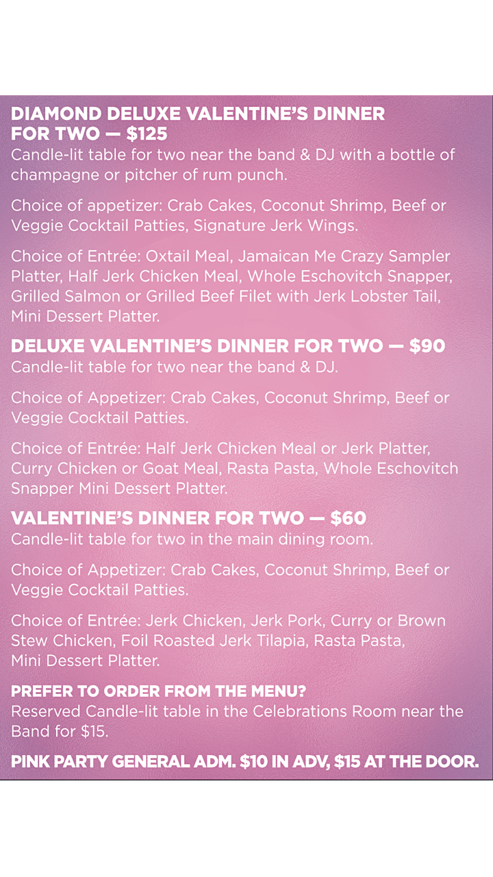 Pretty In Pink Valentine S Day Dinner Tickets Fri Feb 14