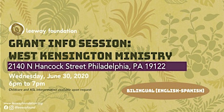 2020 Grant Info Session: West Kensington Ministry primary image