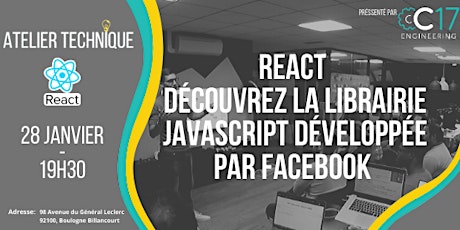 Image principale de React, la librairie Javascript développée par Facebook 