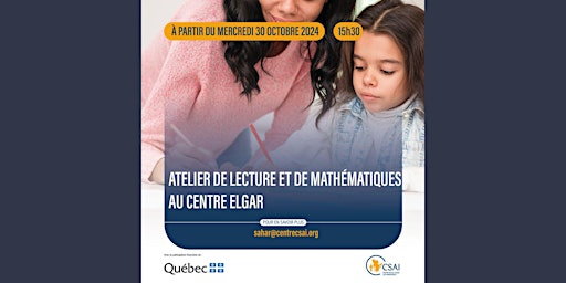 Imagem principal de Atelier de lecture et de mathématiques au Centre Elgar