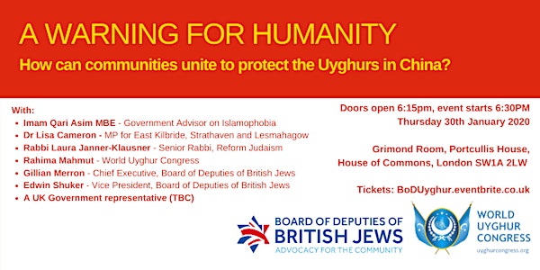A WARNING FOR HUMANITY: How can communities unite to protect the Uyghurs?
