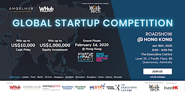 Global Startup Competition - Hong Kong roadshow - AngelHub & WHub