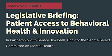 Image principale de Briefing & Lunch: Patient Access to Behavioral Health Care and Innovation