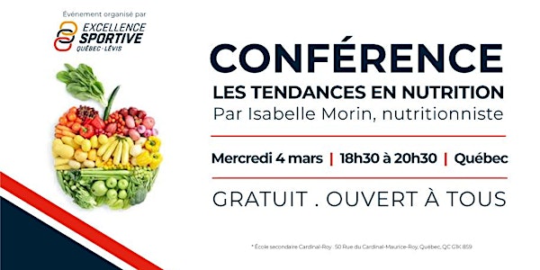 Conférence - tendances en nutrition QUÉBEC
