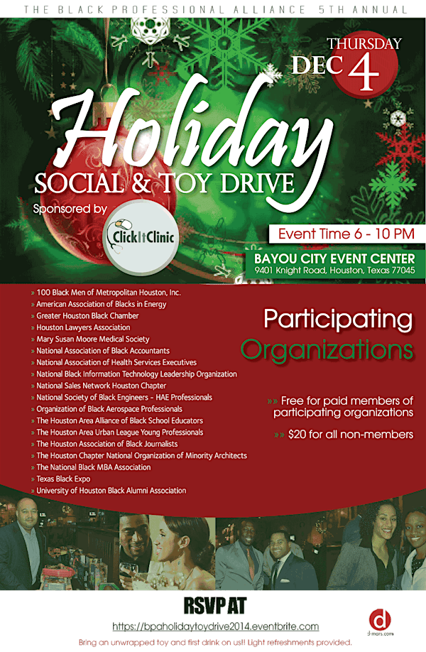 Black Professionals Alliance Present: 5th Annual Holiday Social & Toy Drive