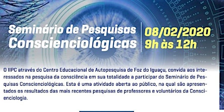 Imagem principal do evento SEMINÁRIO DE PESQUISAS CONSCIENCIOLÓGICAS