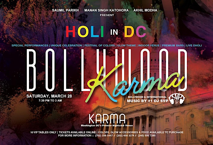 Bollywood Karma - HOLI in DC (Biggest Indoor Holi image