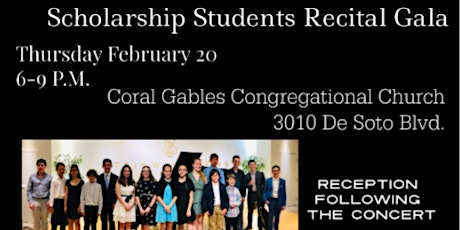 Coral Gables Music Club Scholarship Students Recital GALA primary image