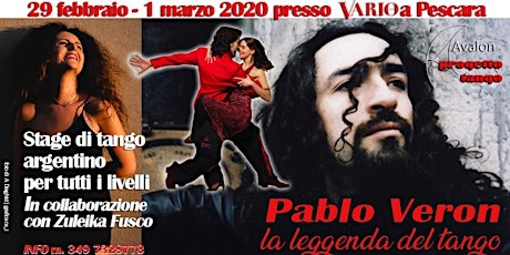 Immagine principale di Stage di tango argentino con PABLO VERON a Pescara | 29 febbraio – 1 marzo 