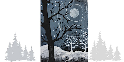 Image principale de Winter Night, Acrylic Painting Class for Adults and Teens
