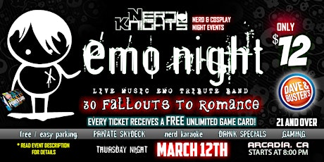 EMO NIGHT Music & Karaoke Party at Dave & Buster's