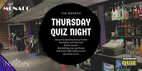 The Monaco Weekly Quiz Night WIN £50 Bar Tab! primary image